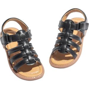 imageToddler Girls Sandals Little Girl Summer Flat Sandal Baby Open Toe Outdoor Beach Holiday Dress ShoesA01black