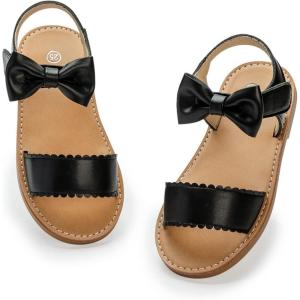 imageToddler Girls Sandals Little Girl Summer Flat Sandal Baby Open Toe Outdoor Beach Holiday Dress ShoesA03black