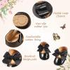 imageBaby Mary Jane Flats for Girls with Bowknot Cotton Anti Skid Sole Infant First Walker Princess Dress Crib Wedding ShoesBBlack