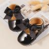 imageBaby Mary Jane Flats for Girls with Bowknot Cotton Anti Skid Sole Infant First Walker Princess Dress Crib Wedding ShoesBBlack
