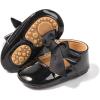 imageBaby Mary Jane Flats for Girls with Bowknot Cotton Anti Skid Sole Infant First Walker Princess Dress Crib Wedding ShoesBBlack