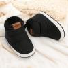 imageBaby Boys Girls Dress Shoes Winter Warm Newborn HighTop Ankle Sneakers NonSlip Soft Sole Toddler Prewalker Infant First Walkers Crib ShoesC01Fleece Black