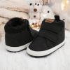 imageBaby Boys Girls Dress Shoes Winter Warm Newborn HighTop Ankle Sneakers NonSlip Soft Sole Toddler Prewalker Infant First Walkers Crib ShoesC01Fleece Black