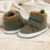 imageBaby Boys Girls Dress Shoes Winter Warm Newborn HighTop Ankle Sneakers NonSlip Soft Sole Toddler Prewalker Infant First Walkers Crib ShoesC01Fleece Green