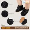 imageBaby Boys Girls Dress Shoes Winter Warm Newborn HighTop Ankle Sneakers NonSlip Soft Sole Toddler Prewalker Infant First Walkers Crib ShoesIFleece Black