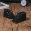 imageBaby Boys Girls Dress Shoes Winter Warm Newborn HighTop Ankle Sneakers NonSlip Soft Sole Toddler Prewalker Infant First Walkers Crib ShoesIFleece Black