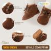imageBaby Boys Girls Dress Shoes Winter Warm Newborn HighTop Ankle Sneakers NonSlip Soft Sole Toddler Prewalker Infant First Walkers Crib ShoesIFleece Dark Brown