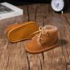 imageBaby Boys Girls Dress Shoes Winter Warm Newborn HighTop Ankle Sneakers NonSlip Soft Sole Toddler Prewalker Infant First Walkers Crib ShoesIFleece Light Brown