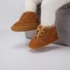 imageBaby Boys Girls Dress Shoes Winter Warm Newborn HighTop Ankle Sneakers NonSlip Soft Sole Toddler Prewalker Infant First Walkers Crib ShoesIFleece Light Brown