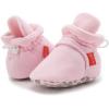 imageInfant Baby Boys Girls Cozy Fleece Booties Stay on Slippers Non Slip Soft Gripper Sock Shoes Toddler First Walker Newborn Crib Birthday Shower GiftDDrawstring Pink