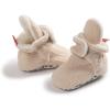 imageInfant Baby Boys Girls Cozy Fleece Booties Stay on Slippers Non Slip Soft Gripper Sock Shoes Toddler First Walker Newborn Crib Birthday Shower GiftFApricot
