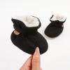imageInfant Baby Boys Girls Cozy Fleece Booties Stay on Slippers Non Slip Soft Gripper Sock Shoes Toddler First Walker Newborn Crib Birthday Shower GiftM2081Black