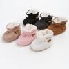 imageInfant Baby Boys Girls Cozy Fleece Booties Stay on Slippers Non Slip Soft Gripper Sock Shoes Toddler First Walker Newborn Crib Birthday Shower GiftM2081Apricot