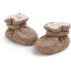 imageInfant Baby Boys Girls Cozy Fleece Booties Stay on Slippers Non Slip Soft Gripper Sock Shoes Toddler First Walker Newborn Crib Birthday Shower GiftM2081Apricot