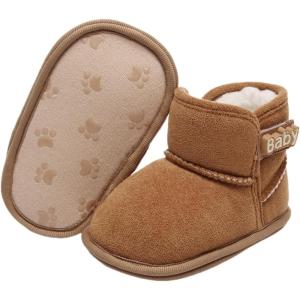 imageBaby Boys Girls Shoes Winter Warm Infant HighTop Ankle Sneakers NonSlip Soft Sole Toddler Prewalker Newborn First Walkers Crib ShoesA0283Brown