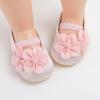 imageBaby Mary Jane Flats for Girls with Bowknot Cotton Anti Skid Sole Infant First Walker Princess Dress Crib Wedding Shoes2078Pink