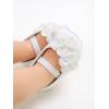 imageBaby Mary Jane Flats for Girls with Bowknot Cotton Anti Skid Sole Infant First Walker Princess Dress Crib Wedding Shoes2078White