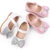 imageMary Jane Little Girls Dress Shoes Toddler Baby Ballet Flats Flower Girls Wedding Party Bow Princess Kid Shoes5163white