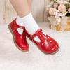 imageMary Jane Little Girls Dress Shoes Toddler Baby Ballet Flats Flower Girls Wedding Party Bow Princess Kid Shoes5306red