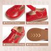 imageMary Jane Little Girls Dress Shoes Toddler Baby Ballet Flats Flower Girls Wedding Party Bow Princess Kid Shoes5306red