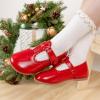 imageMary Jane Little Girls Dress Shoes Toddler Baby Ballet Flats Flower Girls Wedding Party Bow Princess Kid ShoesCred