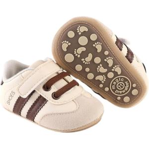 imageBaby Boys Girls Sneakers Toddler NonSlip Soft Rubber Sole First Walking Shoes Infant Newborn Crib Dress Shoes6193Coffee