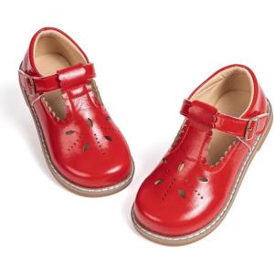 imageMary Jane Little Girls Dress Shoes Toddler Baby Ballet Flats Flower Girls Wedding Party Bow Princess Kid Shoes5306red