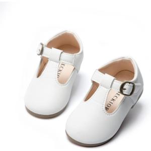 imageMary Jane Little Girls Dress Shoes Toddler Baby Ballet Flats Flower Girls Wedding Party Bow Princess Kid ShoesBwhite