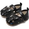 image:imageBaby Mary Jane Flats for Girls with Bowknot Cotton Anti Skid Sole Infant First Walker Princess Dress Crib Wedding ShoesD01Black