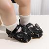image:imageBaby Mary Jane Flats for Girls with Bowknot Cotton Anti Skid Sole Infant First Walker Princess Dress Crib Wedding ShoesD01Black