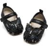 image:imageBaby Mary Jane Flats for Girls with Bowknot Cotton Anti Skid Sole Infant First Walker Princess Dress Crib Wedding ShoesD01Black