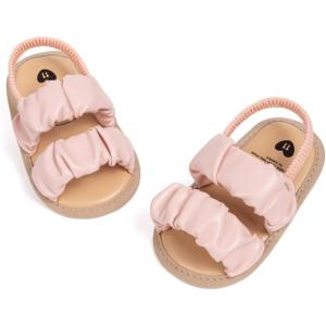 image:imageBellocasa Infant Baby Girls Sandals Summer Open Toe Wedding Princess Dress Shoe Soft Sole Baby Shoes for Newborn GirlD01Pink