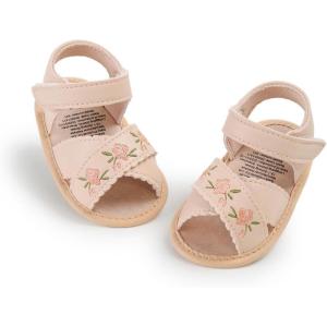 image:imageBellocasa Infant Baby Girls Sandals Summer Open Toe Wedding Princess Dress Shoe Soft Sole Baby Shoes for Newborn GirlM2070 Apricot
