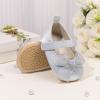 image:imageBaby Mary Jane Flats for Girls with Bowknot Cotton Anti Skid Sole Infant First Walker Princess Dress Crib Wedding Shoes220Blue