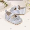 image:imageBaby Mary Jane Flats for Girls with Bowknot Cotton Anti Skid Sole Infant First Walker Princess Dress Crib Wedding Shoes220Blue