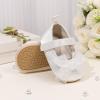 image:imageBaby Mary Jane Flats for Girls with Bowknot Cotton Anti Skid Sole Infant First Walker Princess Dress Crib Wedding Shoes220White