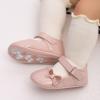 image:imageBaby Mary Jane Flats for Girls with Bowknot Cotton Anti Skid Sole Infant First Walker Princess Dress Crib Wedding ShoesF01Pink