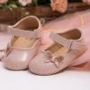 image:imageBaby Mary Jane Flats for Girls with Bowknot Cotton Anti Skid Sole Infant First Walker Princess Dress Crib Wedding ShoesF01Pink