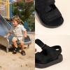 image:imageToddler Boys Girls Summer Slide Sandals Baby Comfort Lightweight Walking Shoes Open Toe Adjustable Outdoor Beach Sandals for Kids2277black