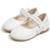 image:imageMary Jane Little Girls Dress Shoes Toddler Baby Ballet Flats Flower Girls Wedding Party Bow Princess Kid ShoesB01white