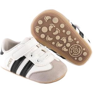 image:imageBaby Boys Girls Sneakers Toddler NonSlip Soft Rubber Sole First Walking Shoes Infant Newborn Crib Dress ShoesA01White