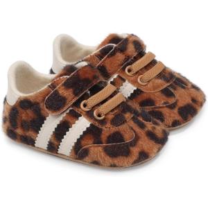 image:imageBaby Boys Girls Sneakers Toddler NonSlip Soft Rubber Sole First Walking Shoes Infant Newborn Crib Dress ShoesA02Brown