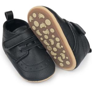 image:imageBaby Boys Girls Sneakers Toddler NonSlip Soft Rubber Sole First Walking Shoes Infant Newborn Crib Dress ShoesB2061Black