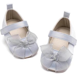image:imageBaby Mary Jane Flats for Girls with Bowknot Cotton Anti Skid Sole Infant First Walker Princess Dress Crib Wedding Shoes220Blue