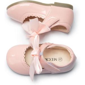 image:imageMary Jane Little Girls Dress Shoes Toddler Baby Ballet Flats Flower Girls Wedding Party Bow Princess Kid ShoesApink