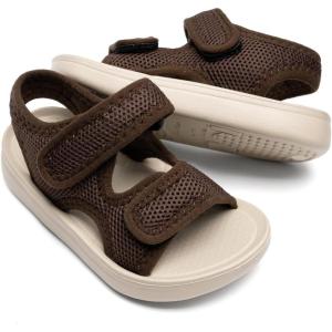 image:imageToddler Boys Girls Summer Slide Sandals Baby Comfort Lightweight Walking Shoes Open Toe Adjustable Outdoor Beach Sandals for Kids2277coffee