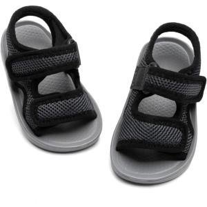 image:imageToddler Boys Girls Summer Slide Sandals Baby Comfort Lightweight Walking Shoes Open Toe Adjustable Outdoor Beach Sandals for Kids2277grey