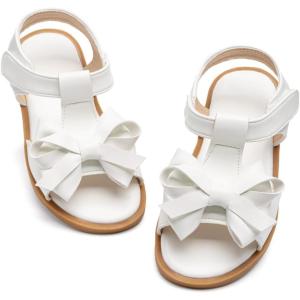 image:imageToddler Girls Sandals Little Girl Summer Flat Sandal Baby Open Toe Outdoor Beach Holiday Dress ShoesA00 White
